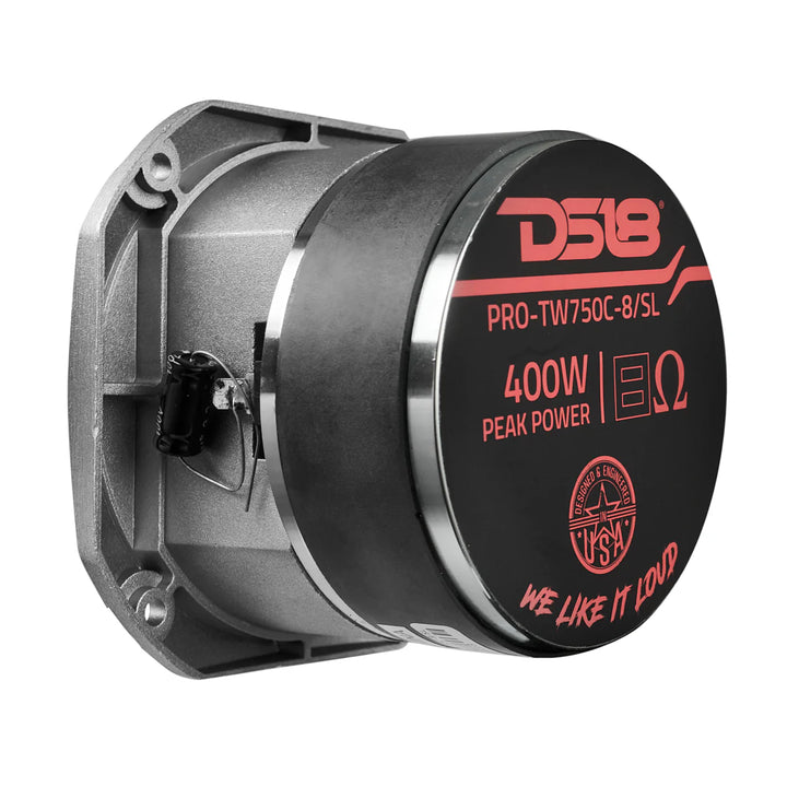 DS18 PRO-TW750C-8 4" Aluminum Bullet Super Tweeter with 1.5" Titanium Voice Coil - 200 Watts Rms 8-ohm