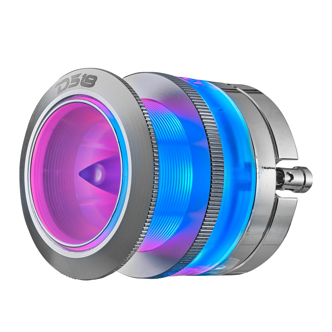 DS18 PRO-TW7LD 2.3" Bullet Super Tweeter with 1" Aluminum Voice Coil and Dynamic LEDs - 100 Watts Rms 4-ohm