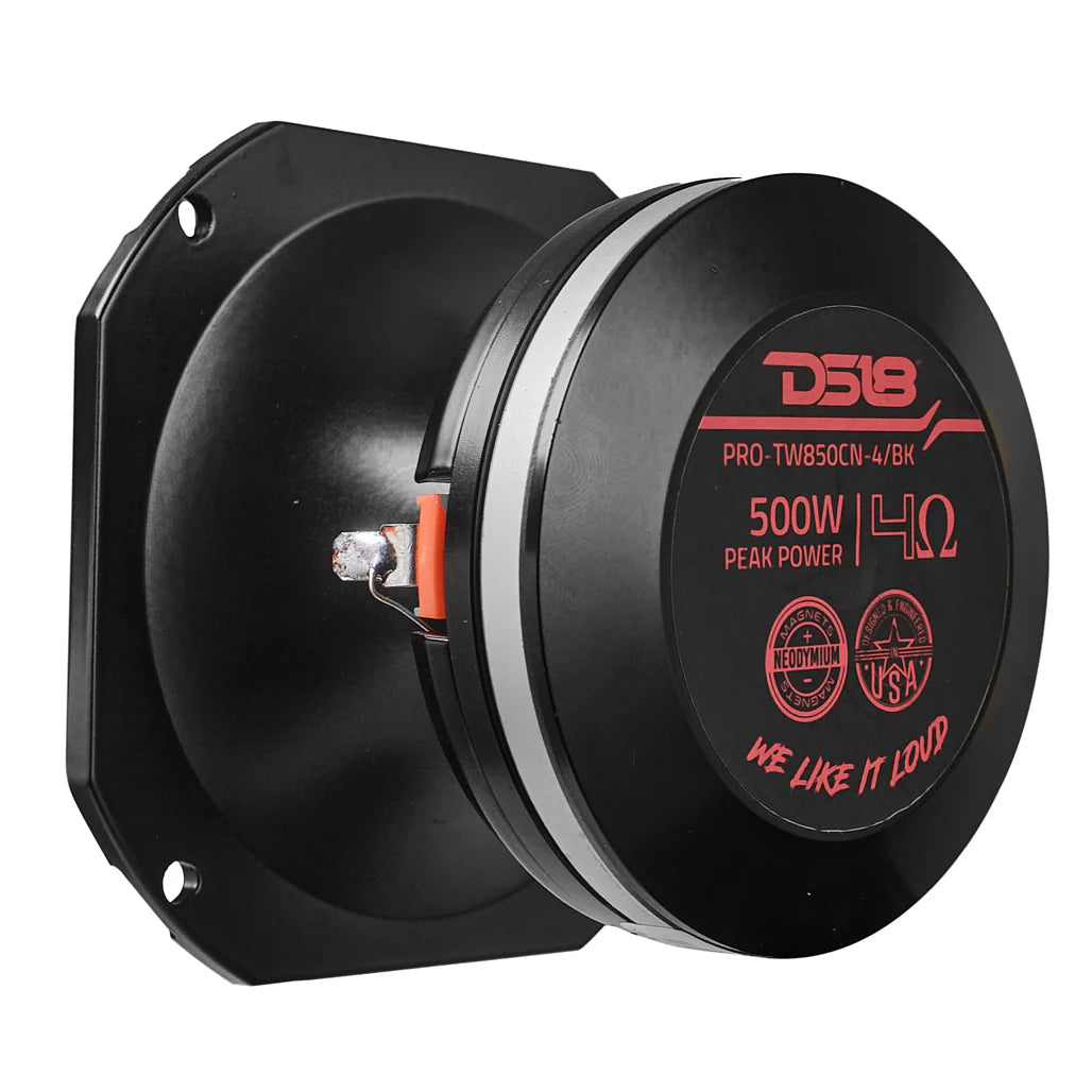 DS18 PRO-TW850CN-4 4" Black Hybrid Driver / Tweeter with Neodymium Magnet and 1.5" PEI Voice Coil - 250 Watts Rms 4-ohm