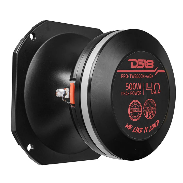 DS18 PRO-TW850CN-4 4" Black Hybrid Driver / Tweeter with Neodymium Magnet and 1.5" PEI Voice Coil - 250 Watts Rms 4-ohm