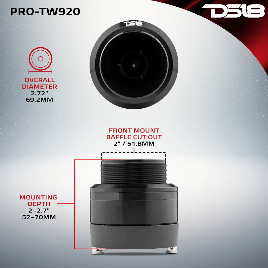 DS18 PRO-TW920 2.7" Bullet Super Tweeter - 160 Watts Rms 4-ohm