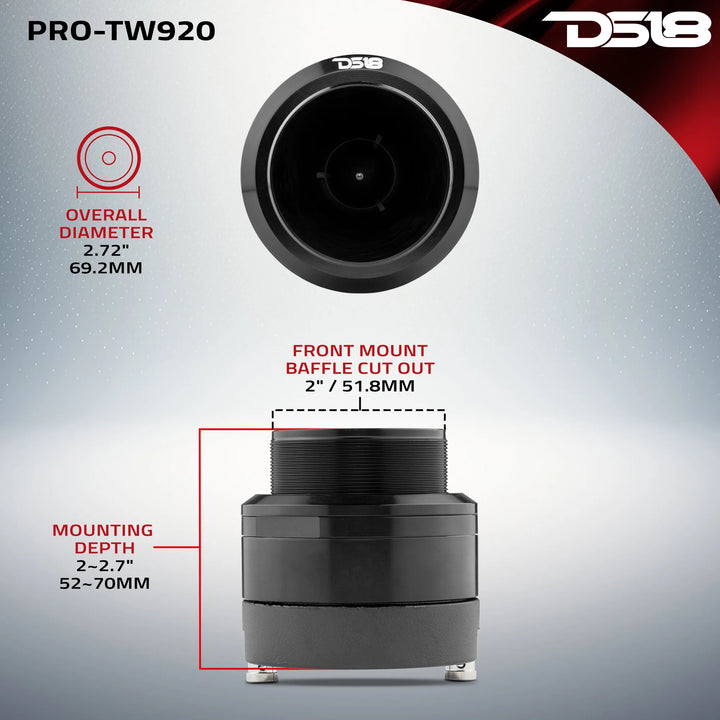 DS18 PRO-TW920 2.7" Bullet Super Tweeter - 160 Watts Rms 4-ohm
