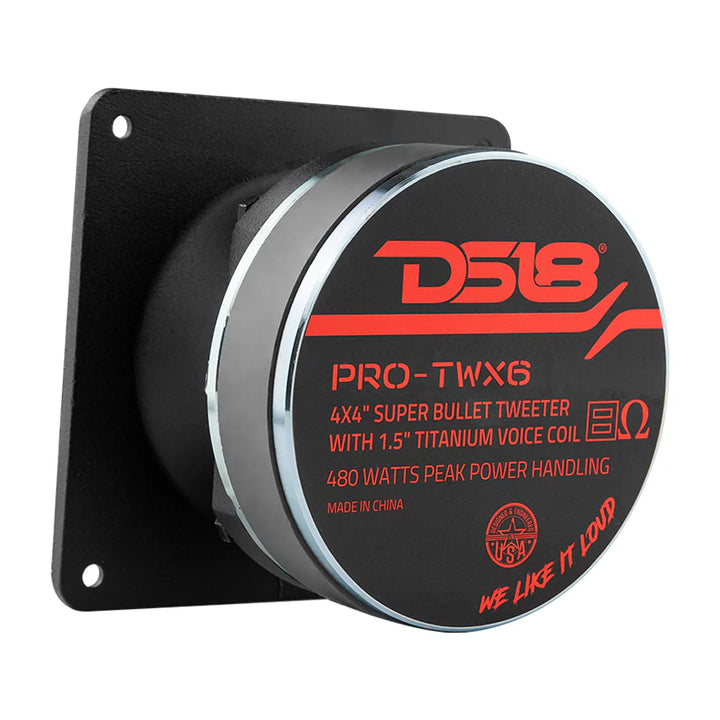 DS18 PRO-TWX6 4"x 4" Bullet Super Tweeter - 240 Watts Rms 8-ohm