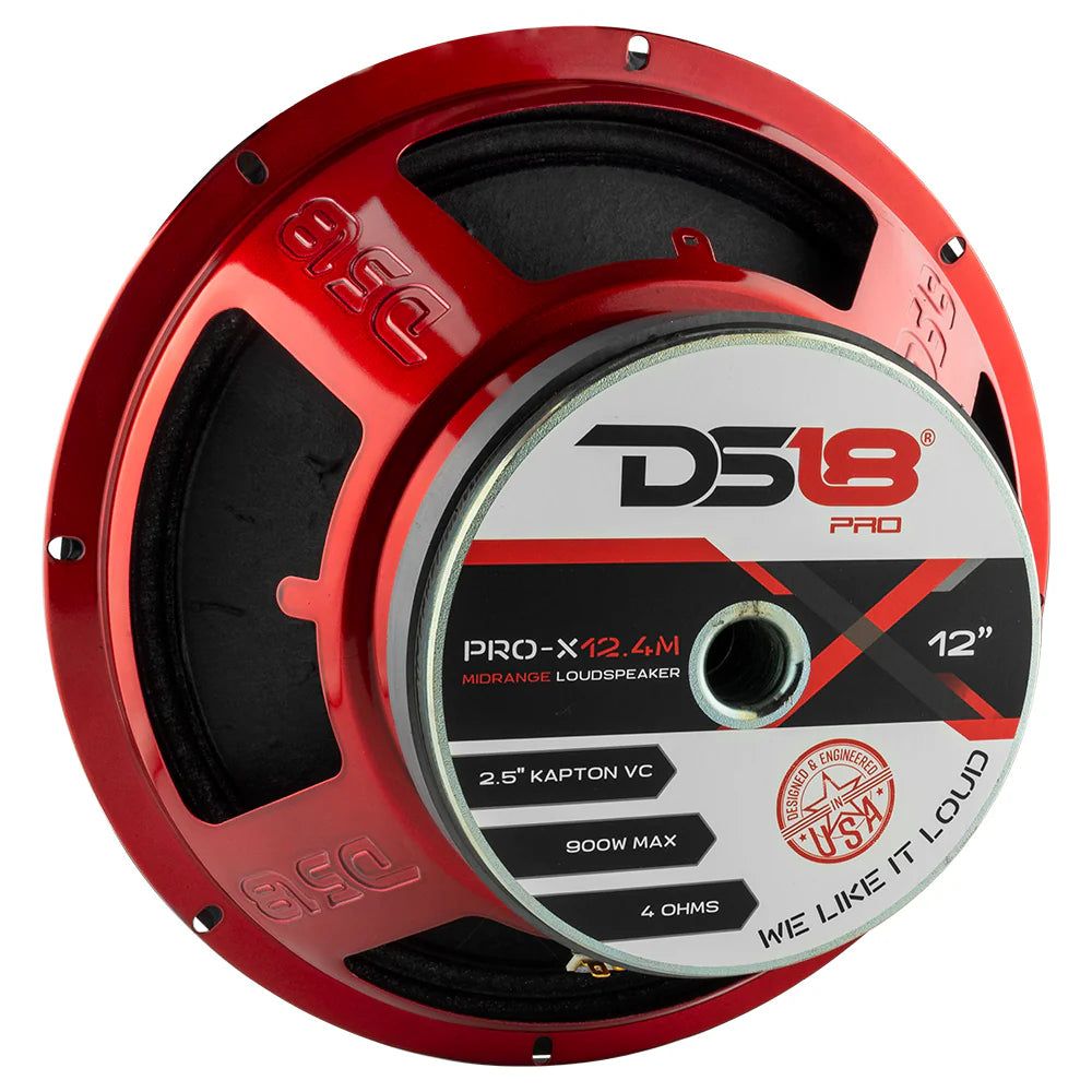 DS18 PRO-X12.4M Altavoz de rango medio de 12" con tapa antipolvo clásica y bobina móvil de 2,5" - 450 vatios Rms 4 ohmios