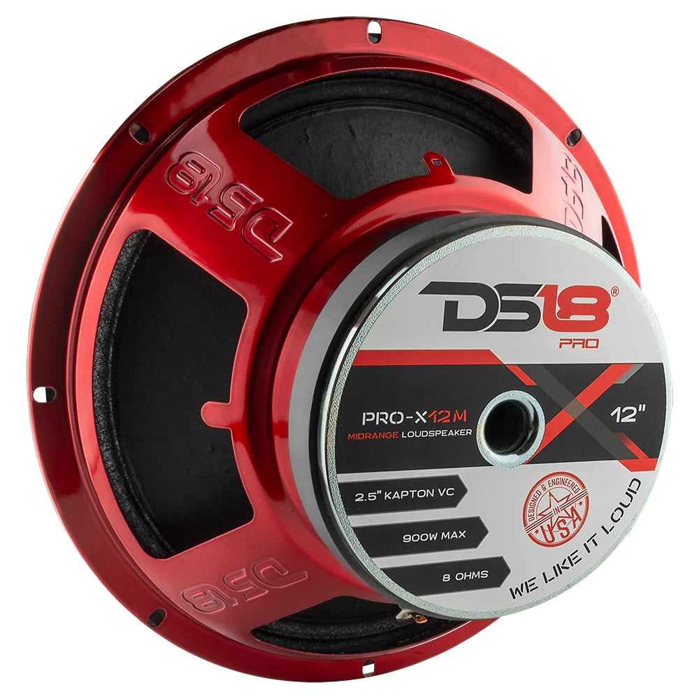 DS18 PRO-X12M Altavoz de rango medio de 12" con tapa antipolvo clásica y bobina móvil de 2,5" - 450 vatios Rms 8 ohmios