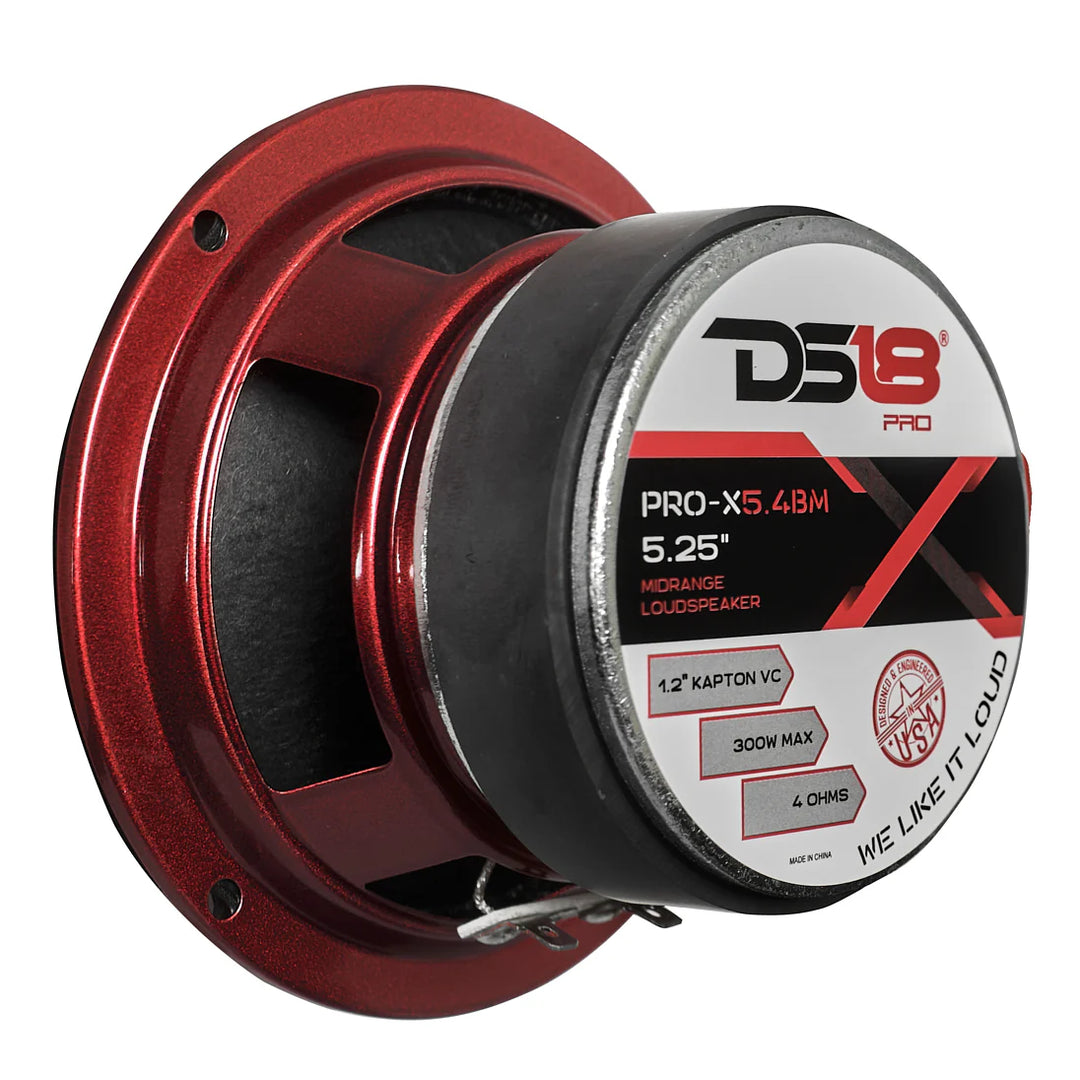 DS18 PRO-X5.4BM 5.25" Mid-Range Loudspeaker with Aluminum Bullet and 1.2" Voice Coil - 150 Watts Rms 4-ohm