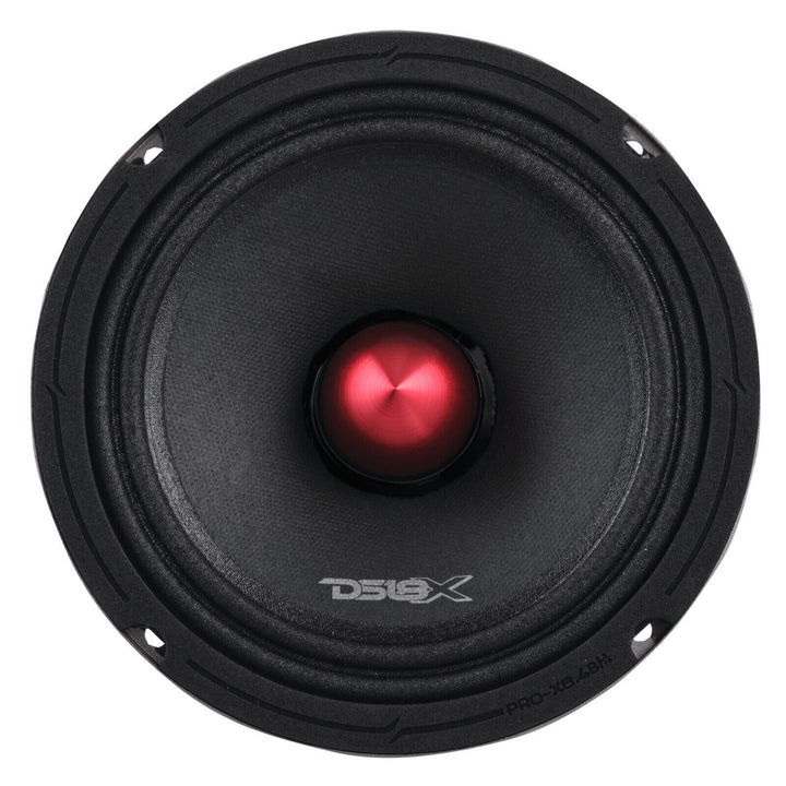 DS18 PRO-X6.4BM 6.5" Mid-Range Loudspeaker with Red Aluminum Bullet and 1.5" Voice Coil - 250 Watts Rms 4-ohm