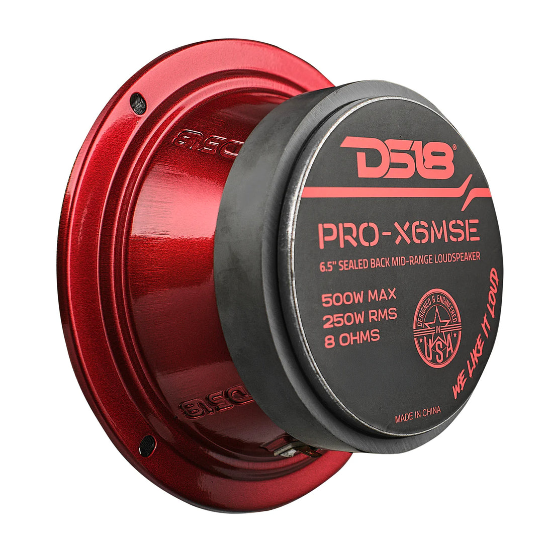 DS18 PRO-X6MSE 6.5" Mid-Range Loudspeaker with Sealed Basket and 1.5" Voice Coil - 225 Watts Rms 8-ohm