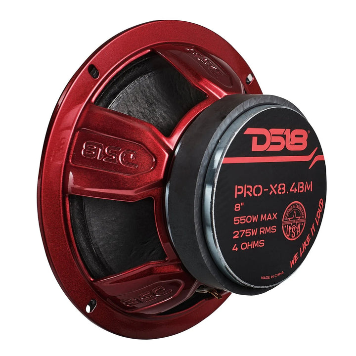 DS18 PRO-X8.4BM Altavoz de rango medio de 8" con bala de aluminio y bobina móvil de 1,5" - 275 vatios Rms 4 ohmios