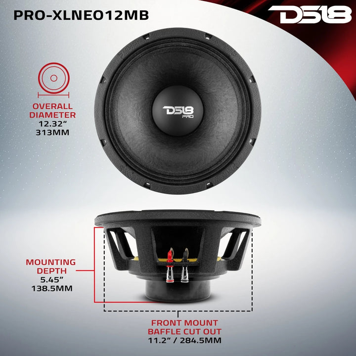 DS18  PRO-XLNEO12MB 12" Neodymium Mid-Bass Loudspeaker - 1000 Watts Rms 8-ohm