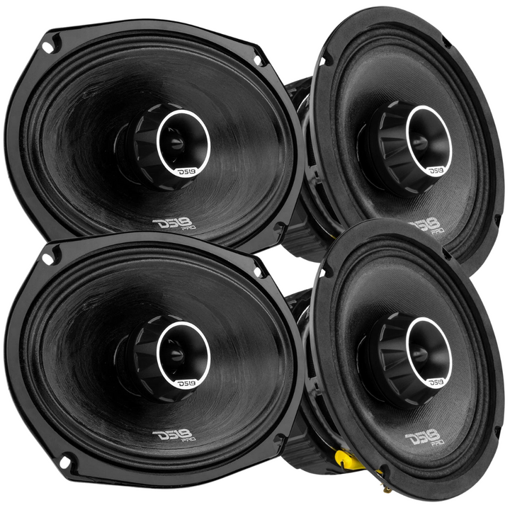 DS18 Combo 2x PRO-ZT69 6x9" + 2x PRO-ZT6 6.5" Full-Range 2-Way Loudspeaker Set