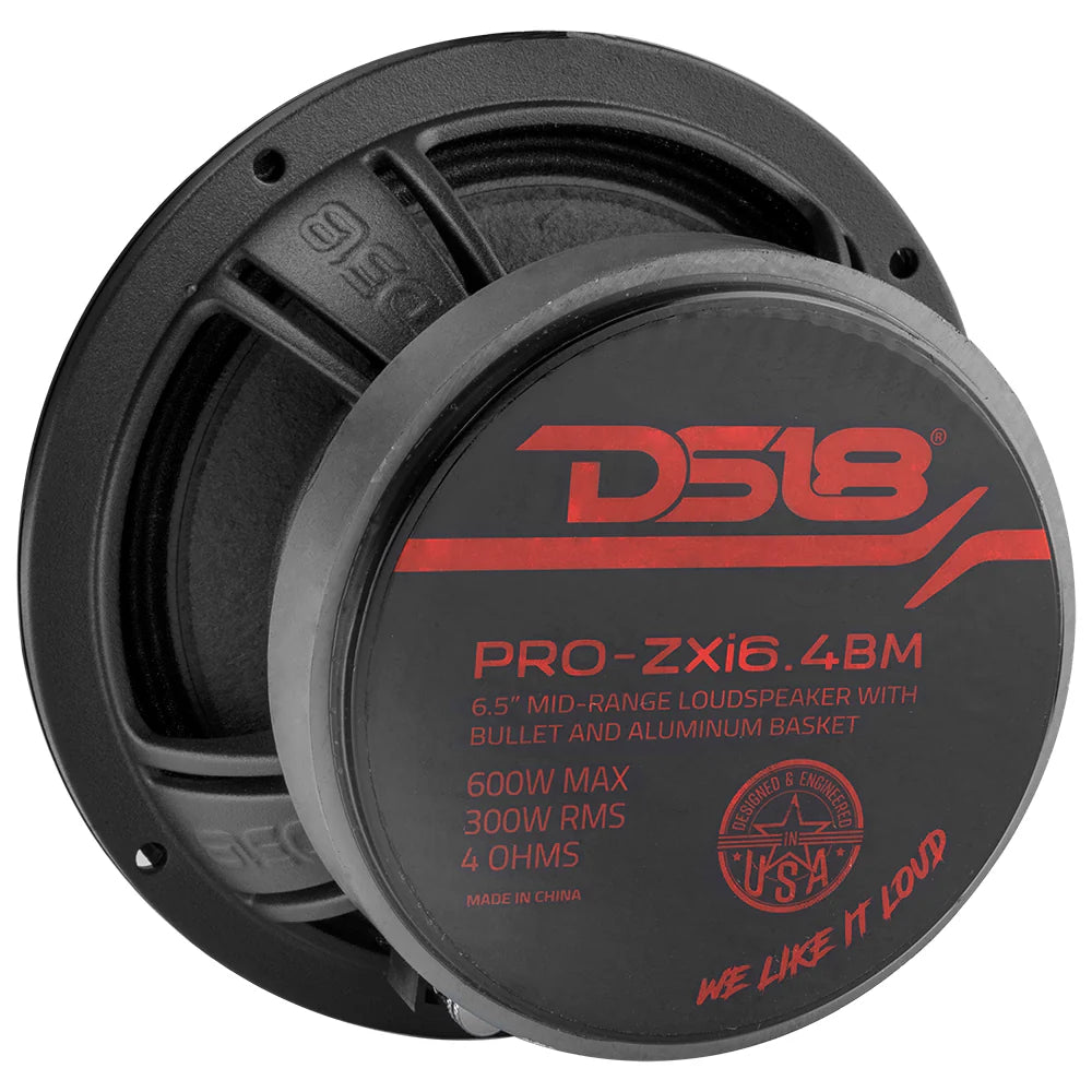 DS18 PRO-ZXI6.4BM 6.5" Mid-Range Bullet Loudspeaker - 300 Watts Rms 4-ohm