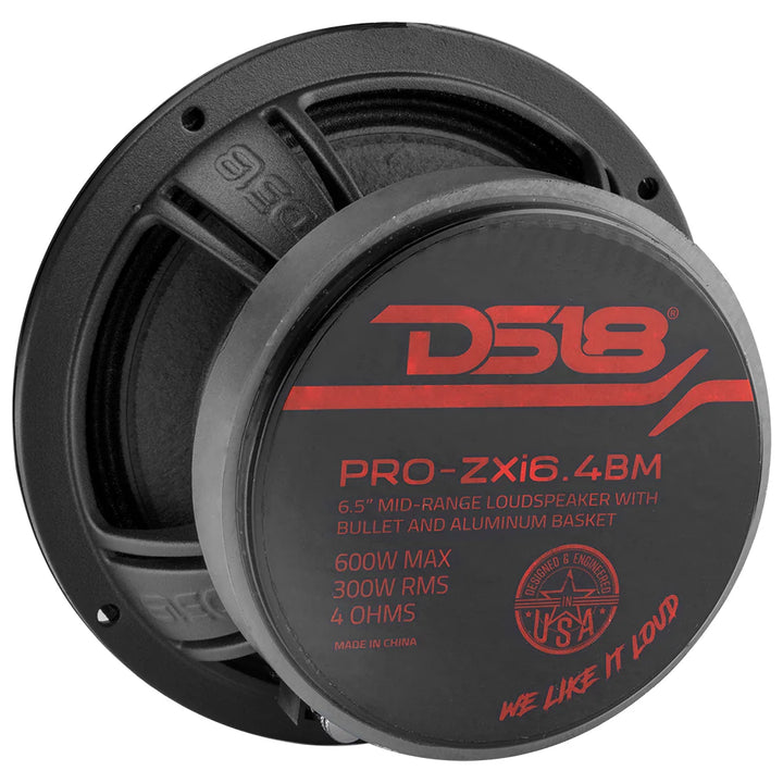 DS18 PRO-ZXI6.4BM 6.5" Mid-Range Bullet Loudspeaker - 300 Watts Rms 4-ohm