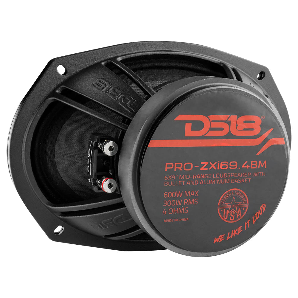 DS18 Combo 2x PRO-ZXI694BM 6x9" + 2x PRO-ZXI6.4BM 6.5" Mid-Range Bullet Loudspeaker Set