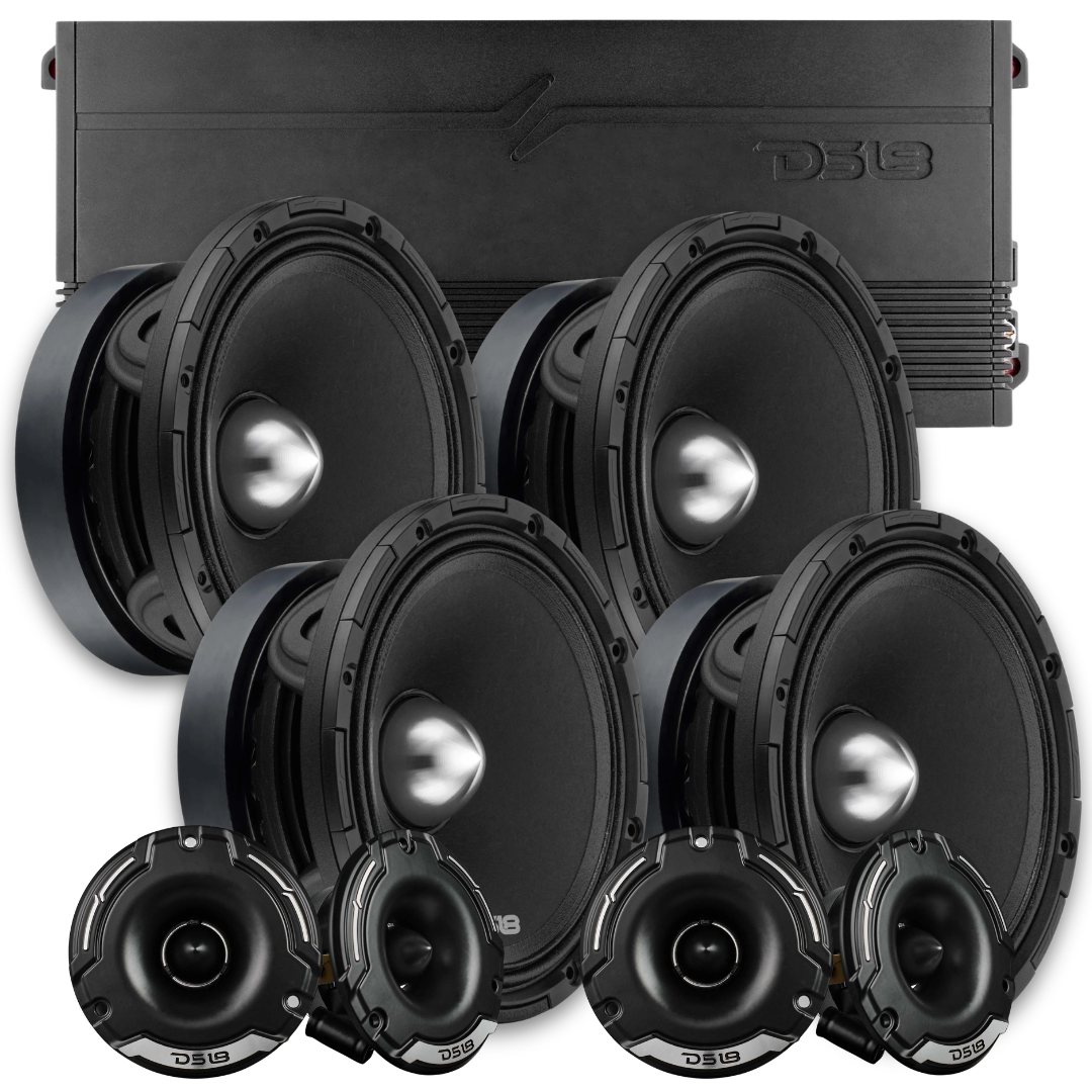 DS18 Combo - 4x PROJECT360 6.5" Mid-Range Bullet Loudspeakers - 4x PRO-TWZ1 Tweeters - G3600.4D 4-Channel Amplifier