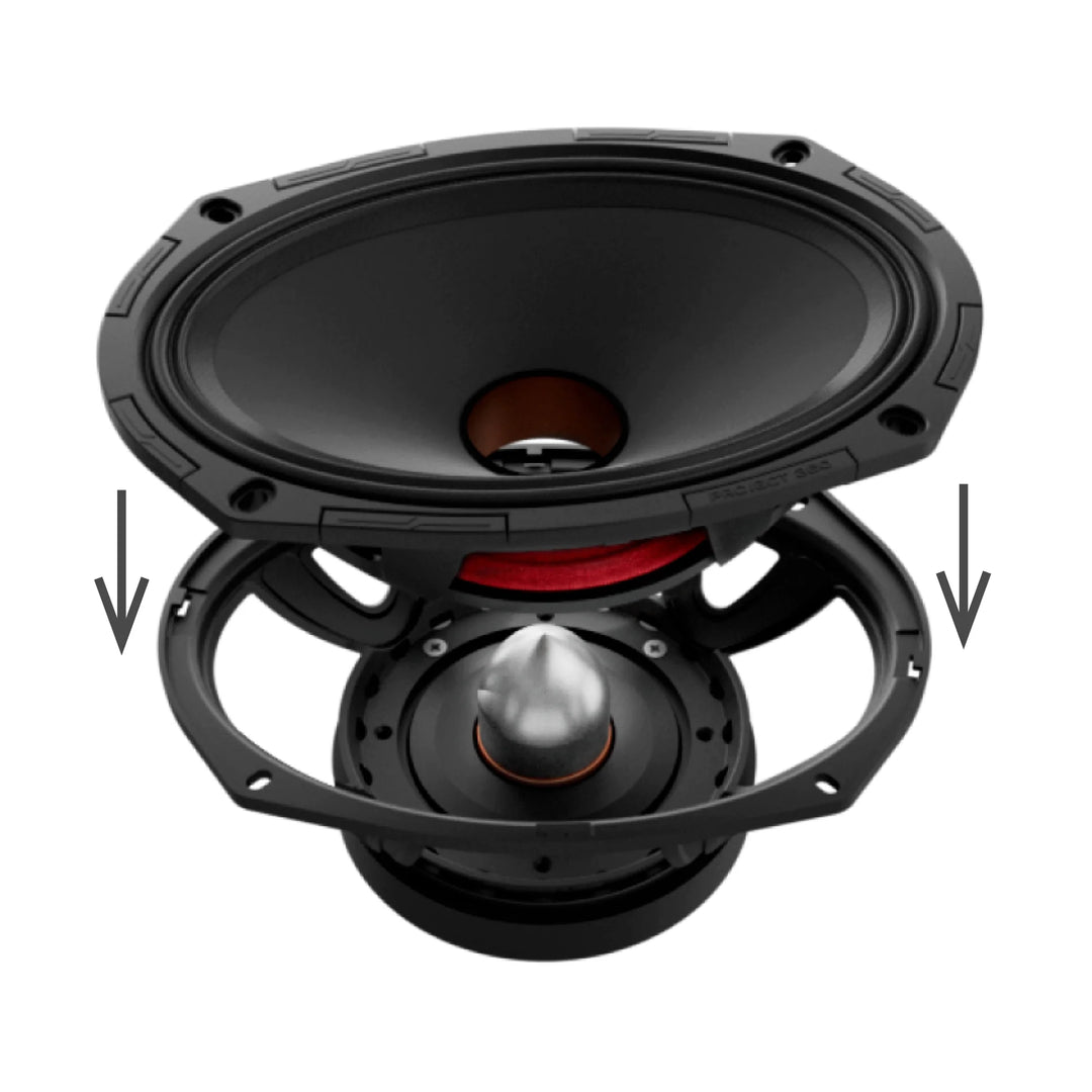 DS18 Combo - 2x PROJECT360 6.5" & 2x 6x9" Mid-Range Bullet Loudspeakers - 4x ZXI-T1 Tweeters - G3600.4D 4-Channel Amplifier