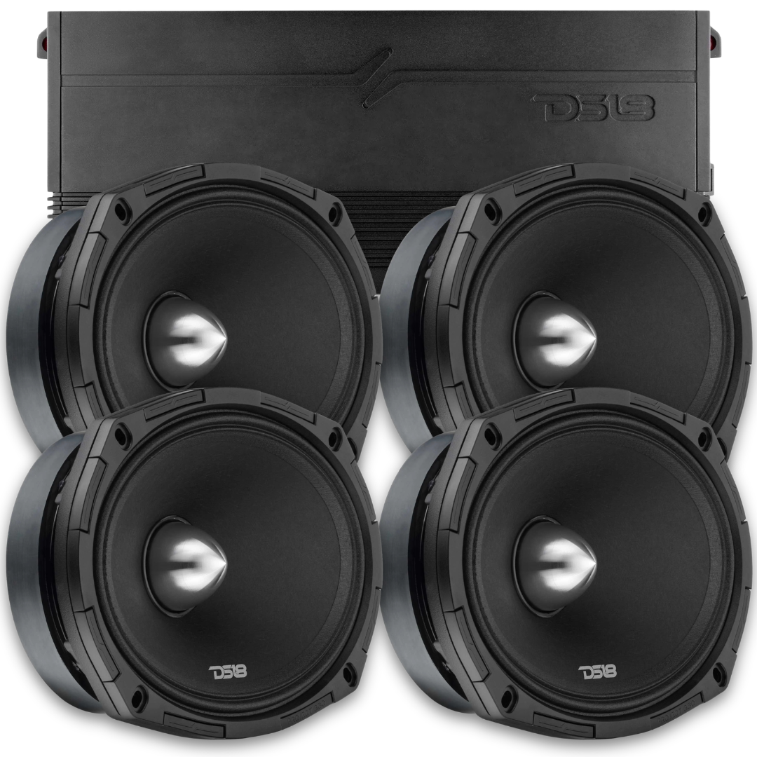 DS18 Combo - 4x PROJECT360 6x9" Mid-Range Bullet Loudspeakers - G3600.4D 4-Channel Amplifier