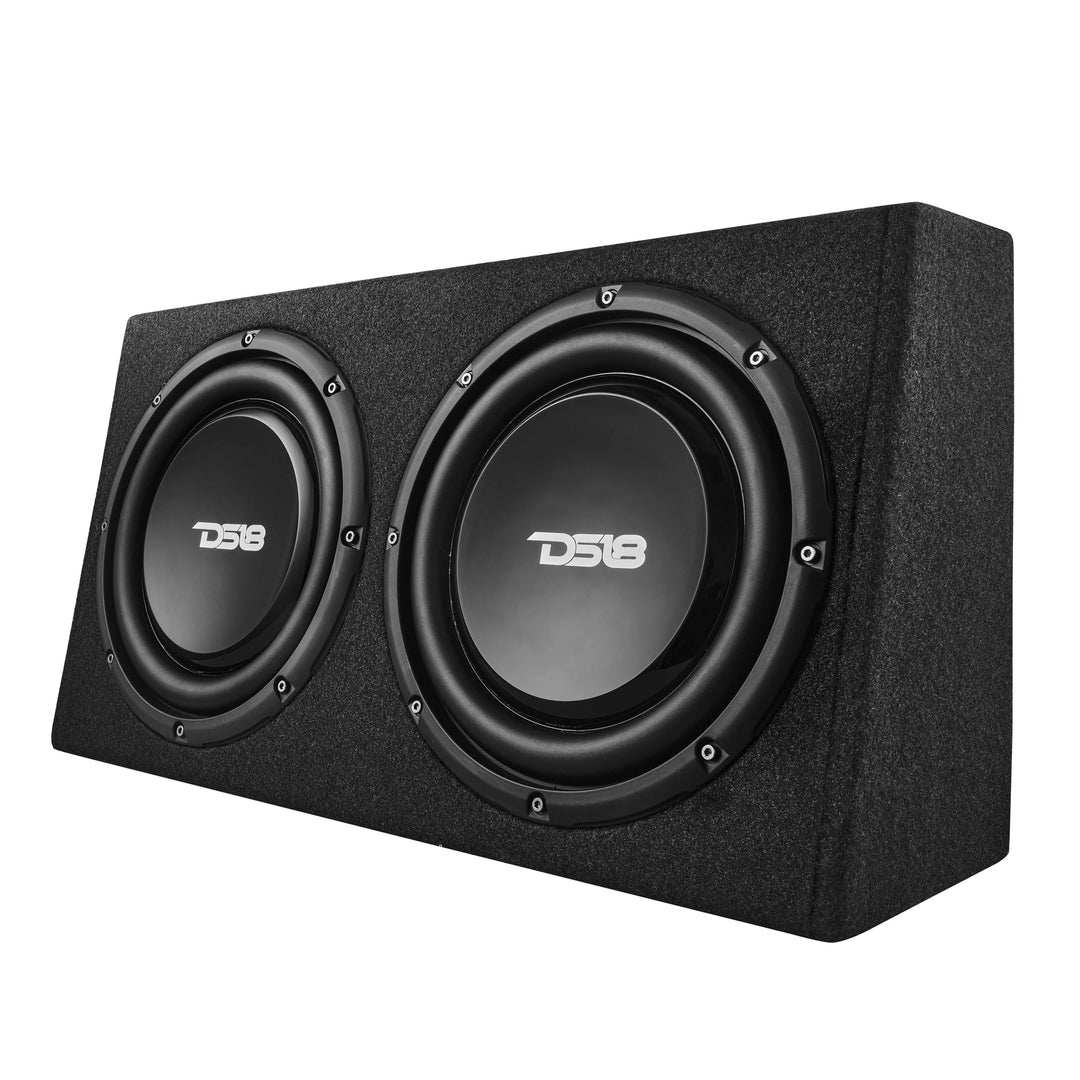 DS18 PU210A Dual 10" Subwoofer Enclosure with Built-in Amplifier - 350 Watts Rms 2-ohm