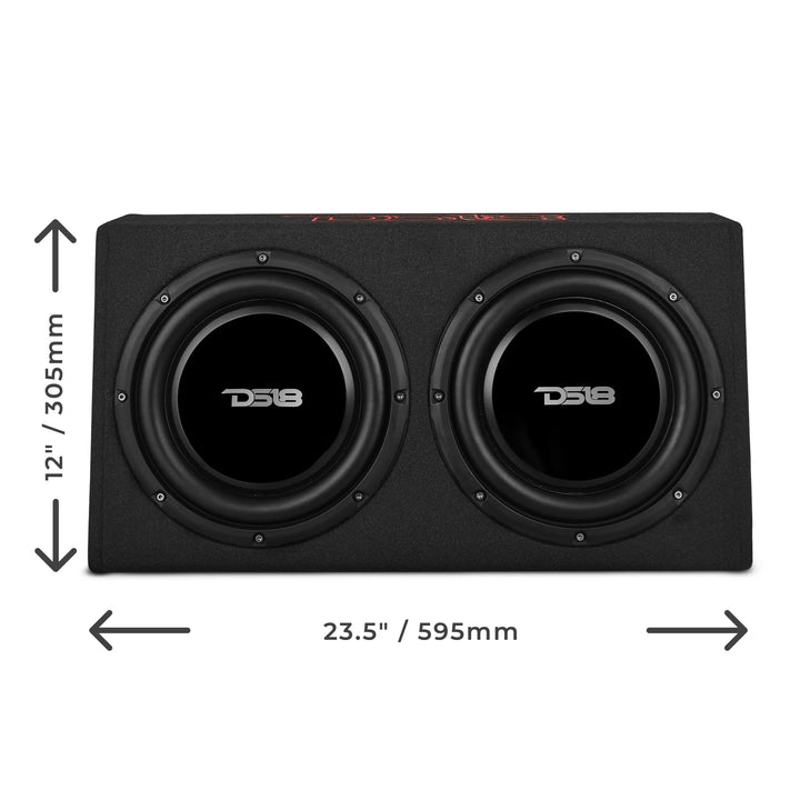 DS18 PU210A Dual 10" Subwoofer Enclosure with Built-in Amplifier - 350 Watts Rms 2-ohm