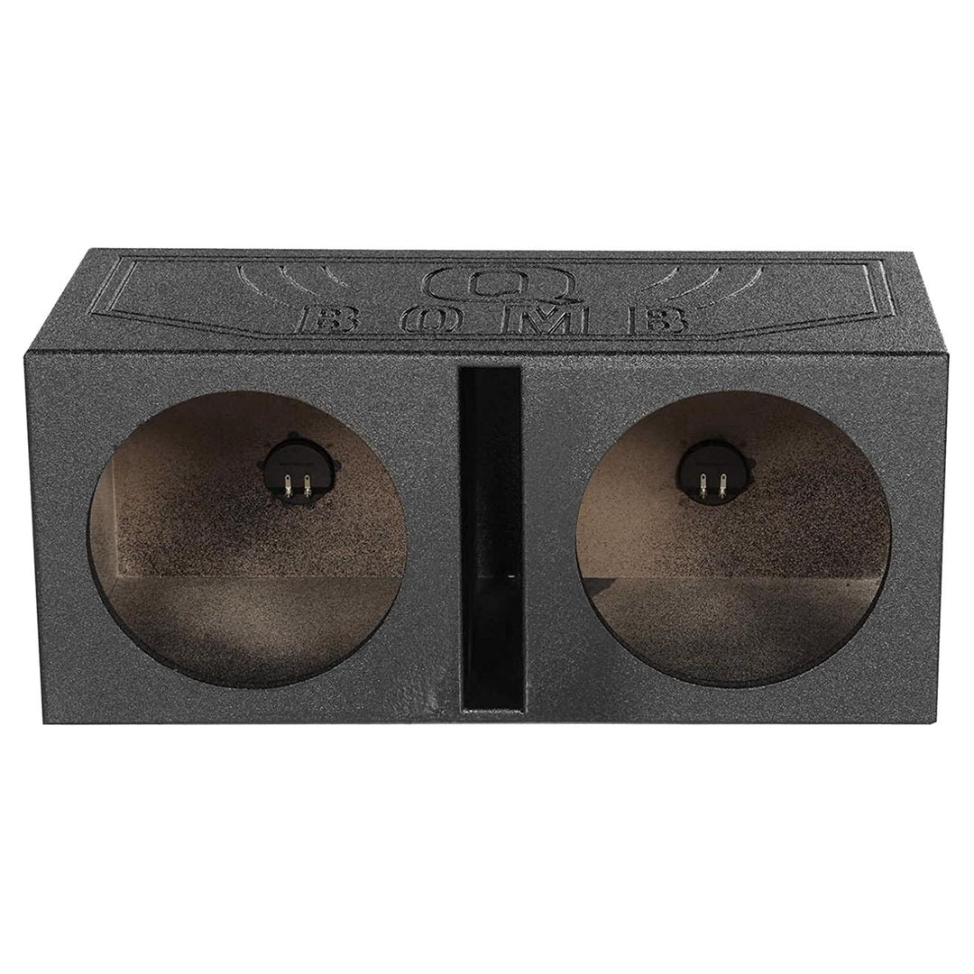 QBOMB Dual 10″ Slot Ported Subwoofer Enclosure - 1.0 cu.ft. Per Sub