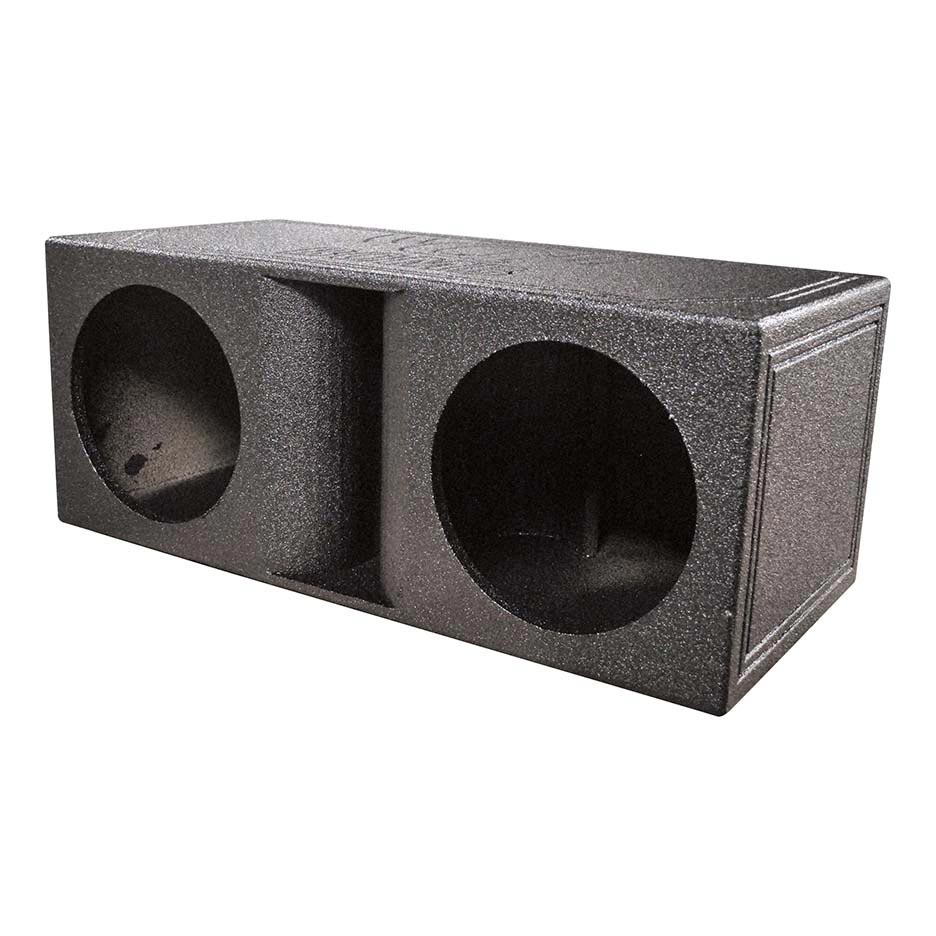 QBOMB Dual 12″ Kerfed Slot Ported Subwoofer Enclosure - 2.0 cu.ft. Per Sub