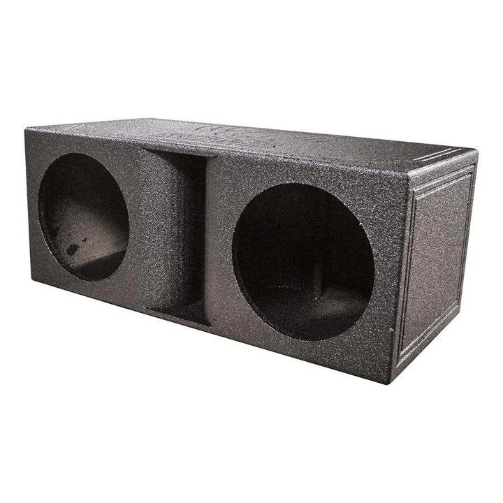 QBOMB Dual 12″ Kerfed Slot Ported Subwoofer Enclosure - 2.0 cu.ft. Per Sub