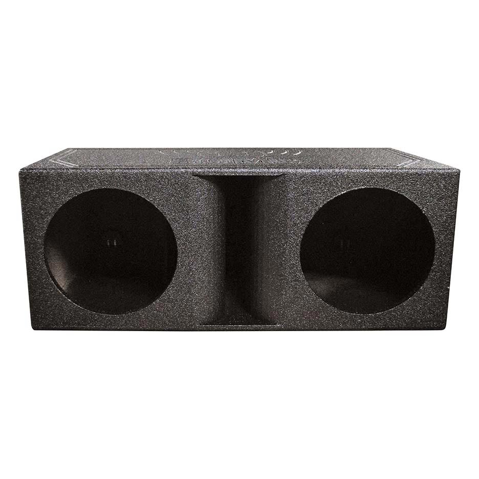 QBOMB Dual 12″ Kerfed Slot Ported Subwoofer Enclosure - 2.0 cu.ft. Per Sub