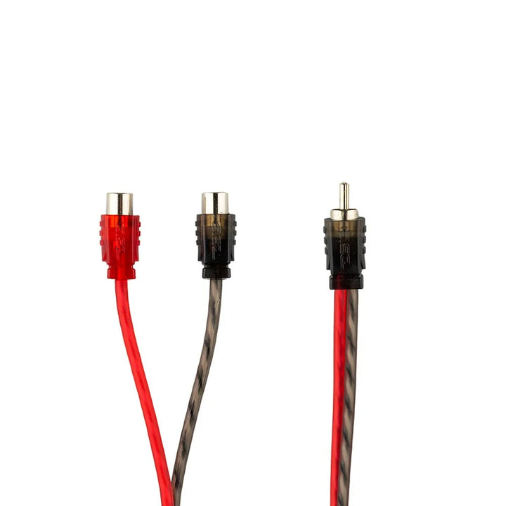 Cable adaptador divisor Rca DS18 RCA-1M2F con 1 entrada macho a 2 salidas hembra - Interconexión trenzada ultraflexible