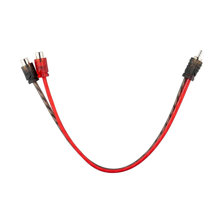 Cable adaptador divisor Rca DS18 RCA-1M2F con 1 entrada macho a 2 salidas hembra - Interconexión trenzada ultraflexible