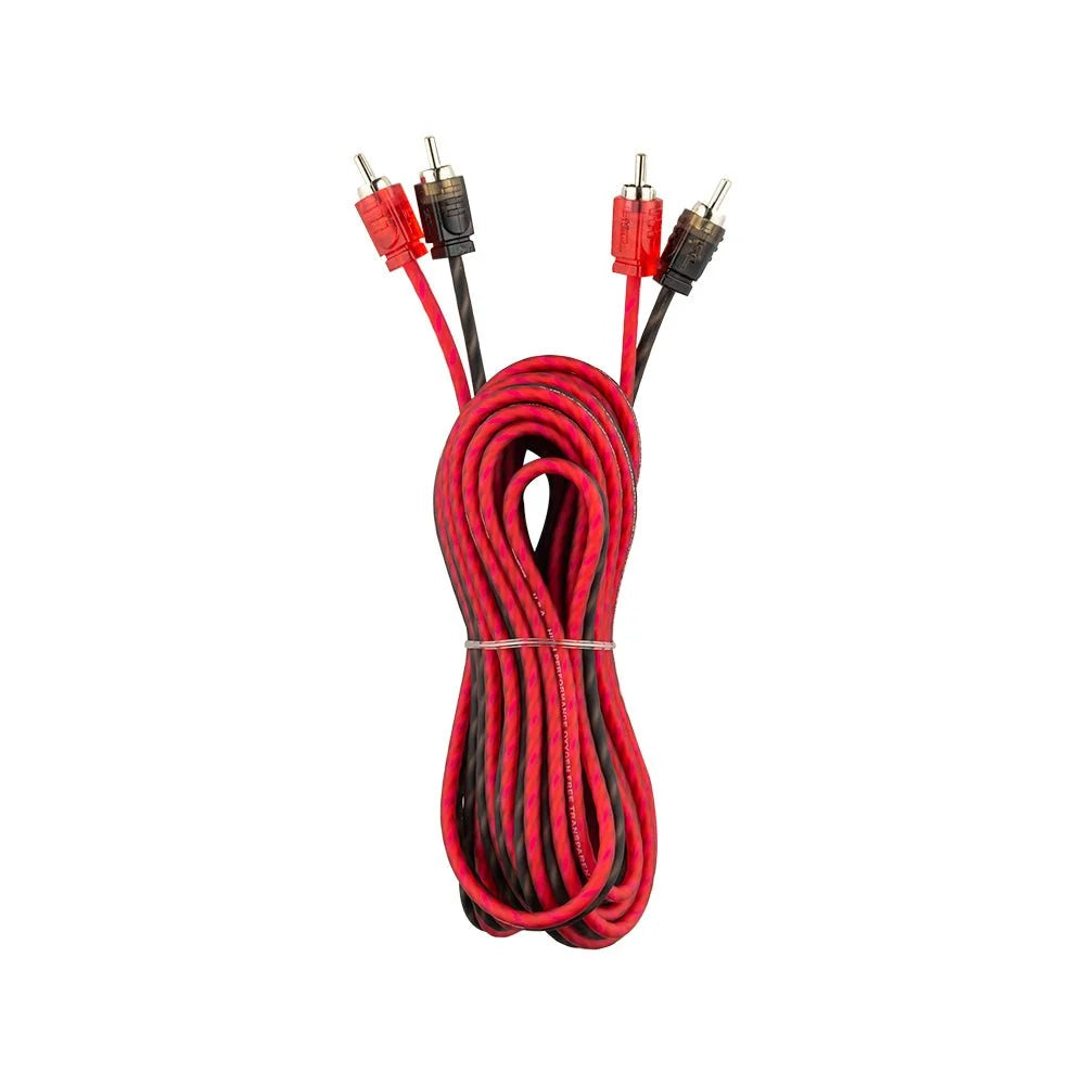 DS18 RCA-12FT Cable de señal de audio Rca de 12 pies - Interconexión trenzada ultraflexible de 2 canales