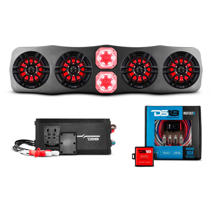 Polaris RZR/RZR PRO - DS18 Soundbar with Amplifier, Installation Kit and LED Controller - Loaded with 4x 6.5" and 2x 4" Super Tweeters