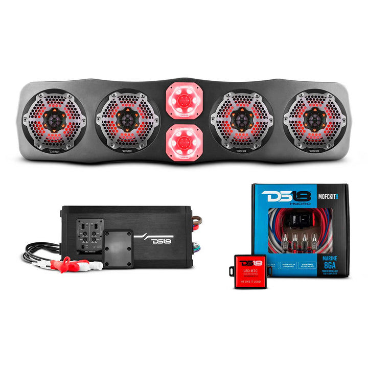 Polaris RZR/RZR PRO - DS18 Soundbar with Amplifier, Installation Kit and LED Controller - Loaded with 4x 6.5" and 2x 4" Super Tweeters