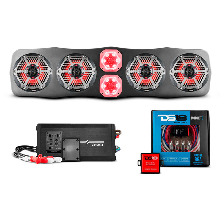 Polaris RZR/RZR PRO - DS18 Soundbar with Amplifier, Installation Kit and LED Controller - Loaded with 4x 6.5" and 2x 4" Super Tweeters