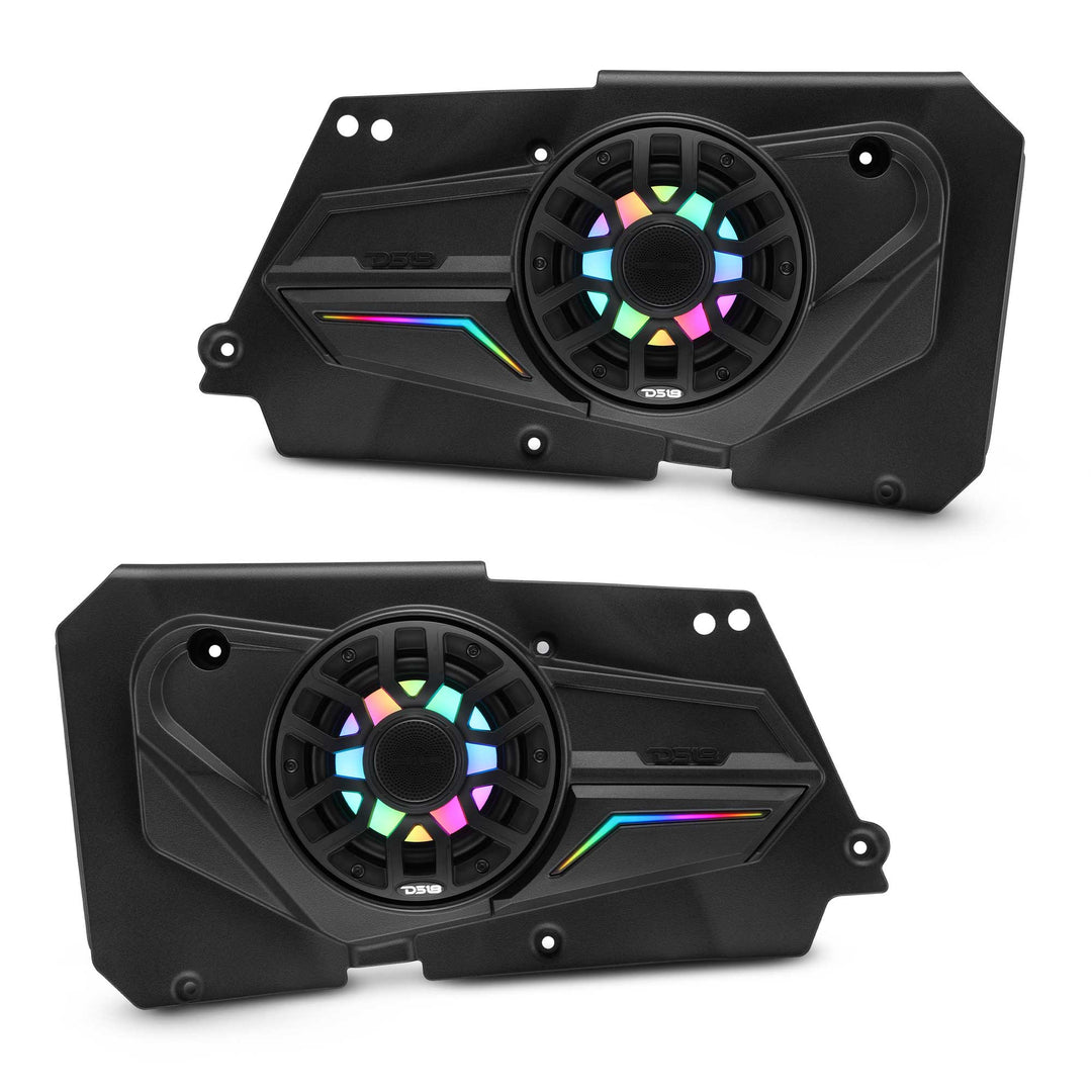 DS18 Rear Door Panels for 6.5” Speakers with LEDs - Fits 2014–2023 Polaris RZR-XP
