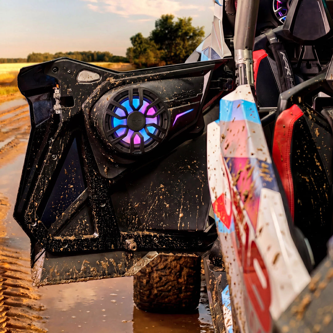 DS18 Back Door Panels for 8” Speakers with LEDs - Fits 2020–2024 Polaris RZR-PRO