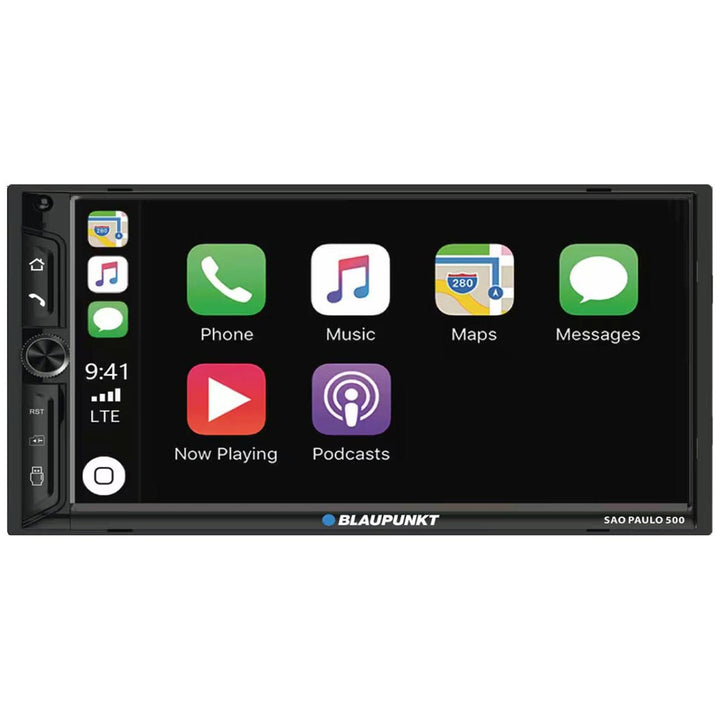 Blaupunkt SAO PAULO 500 Double-Din Head Unit with 7" Touchscreen - Wired Apple CarPlay / Android Auto and Bluetooth