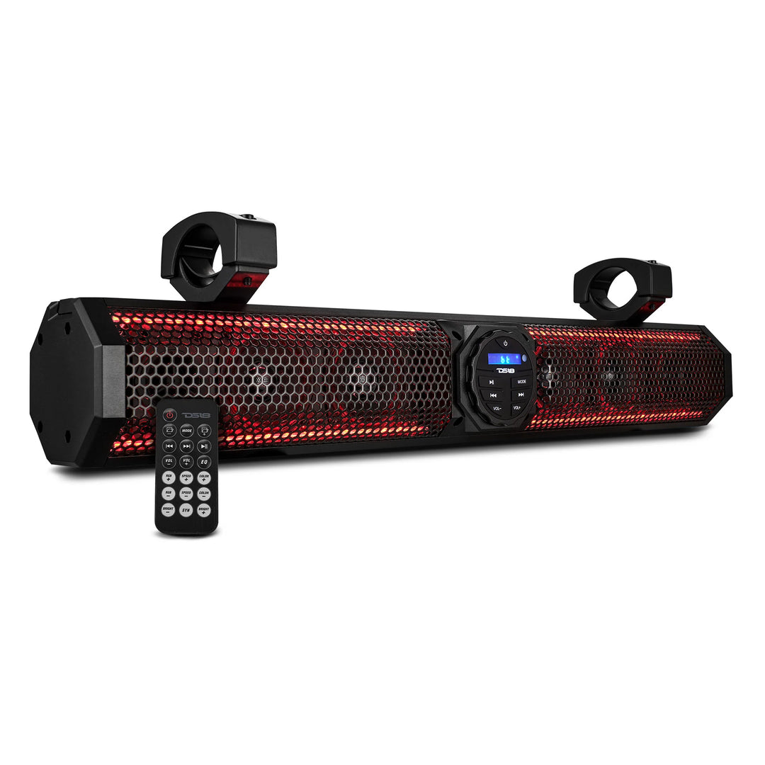 DS18 26" Amplified Marine Sound Bar with Built-in Bluetooth Connectivity and LED Lights - 100 Watts Rms 6 Speaker System