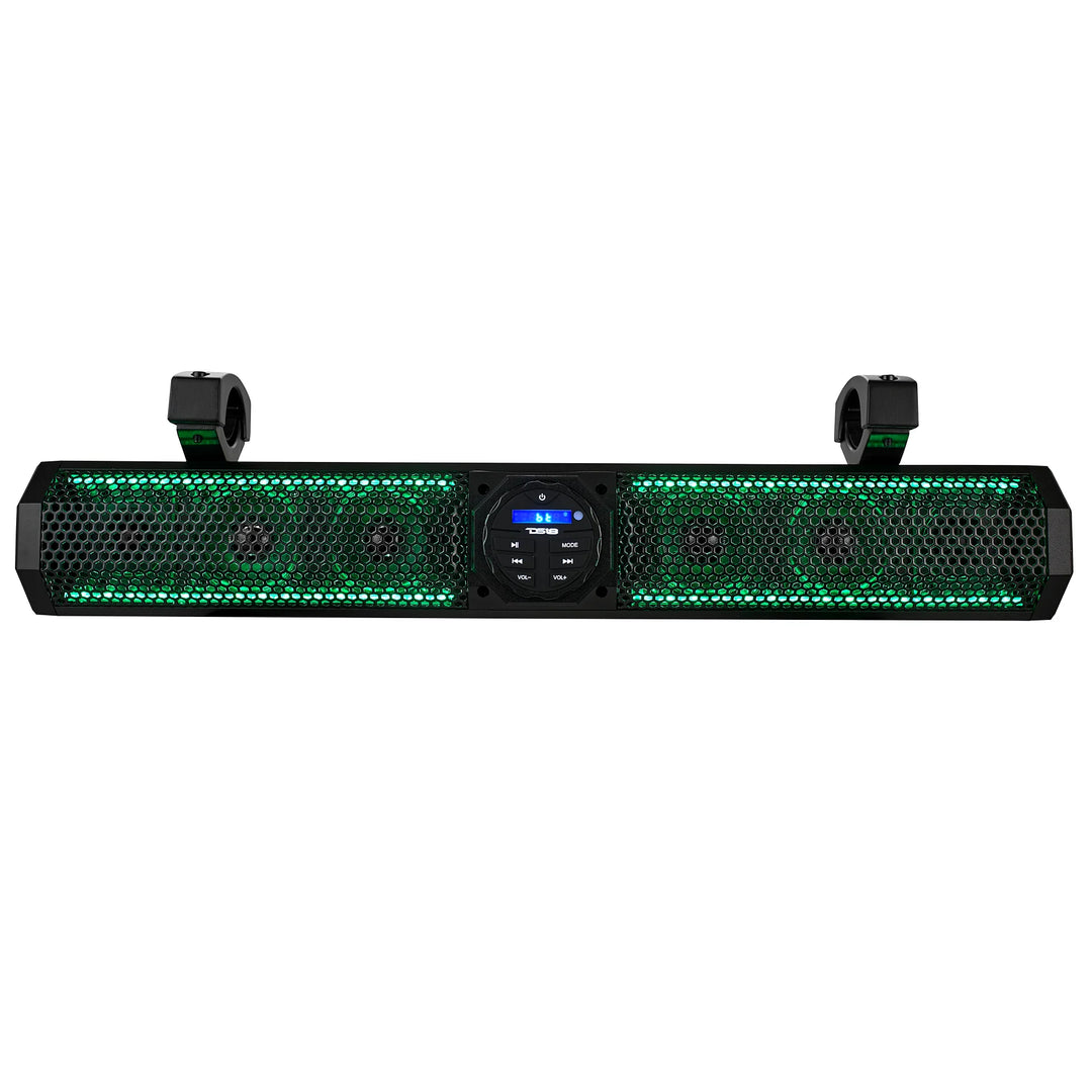 DS18 26" Amplified Marine Sound Bar with Built-in Bluetooth Connectivity and LED Lights - 100 Watts Rms 6 Speaker System