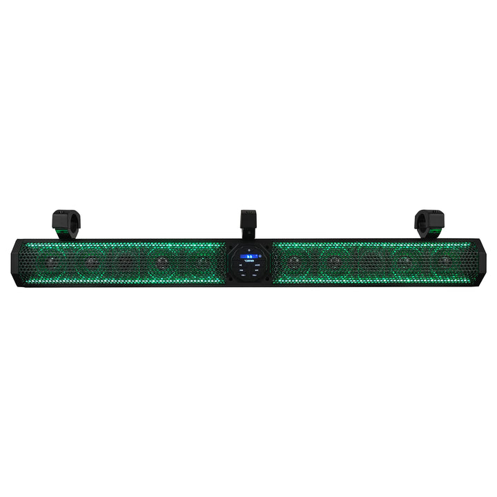 DS18 37" Amplified Marine Sound Bar with Built-in Bluetooth Connectivity and RGB Lights - 200 Watts Rms 10 Speaker System