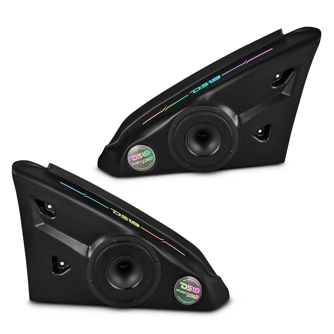 2015-up Polaris Slingshot - DS18 Armrest Pods with Digital LED Lights - Loaded with 2x 6.5" PRO-HY6.4MSL Speakers