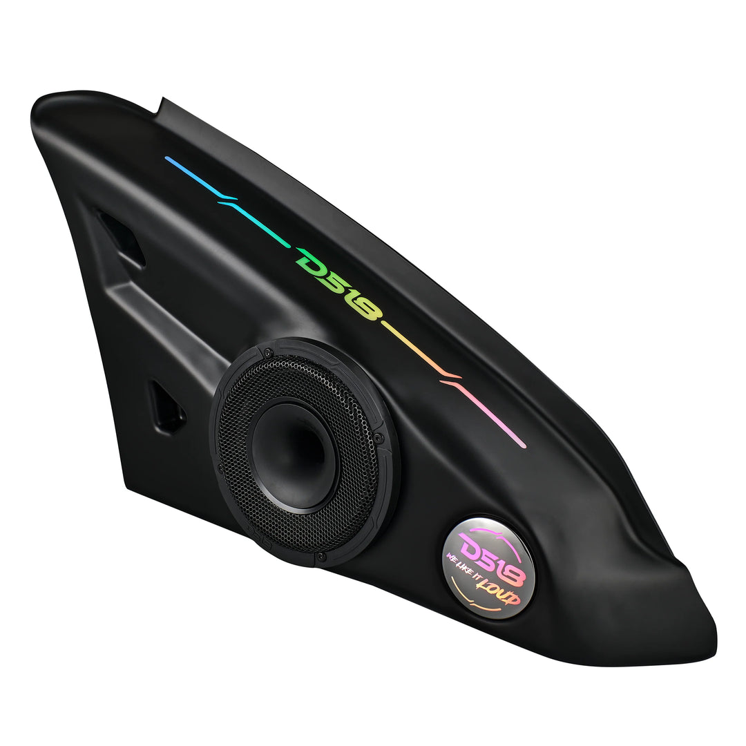 2015-up Polaris Slingshot - DS18 Armrest Pods with Digital LED Lights - Loaded with 2x 6.5" PRO-HY6.4MSL Speakers