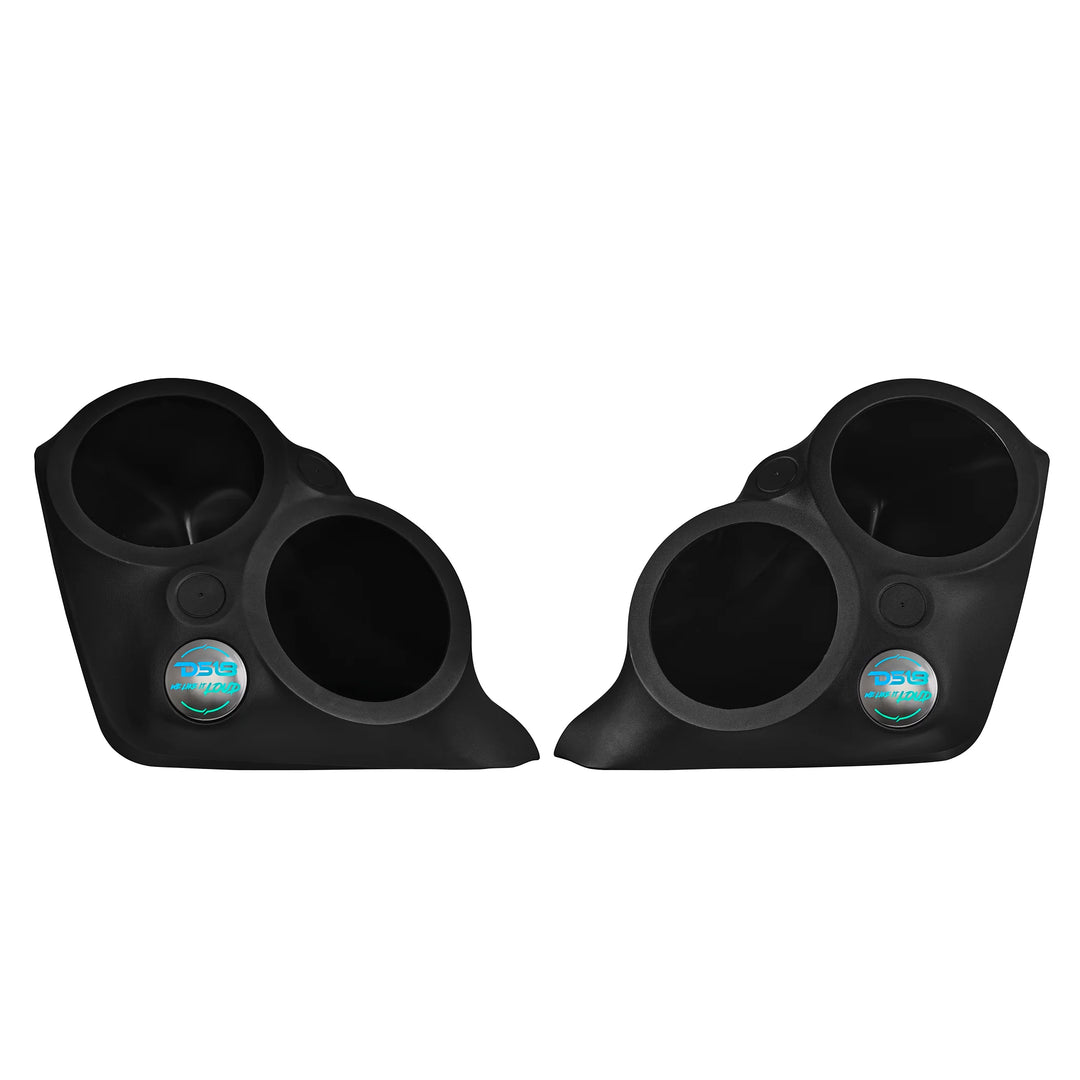2015-up Polaris Slingshot - DS18 SLG-F82 Outside Fender Pods with LED Lights - Fits 4x 8" Speakers and 4x 2.3" Tweeters