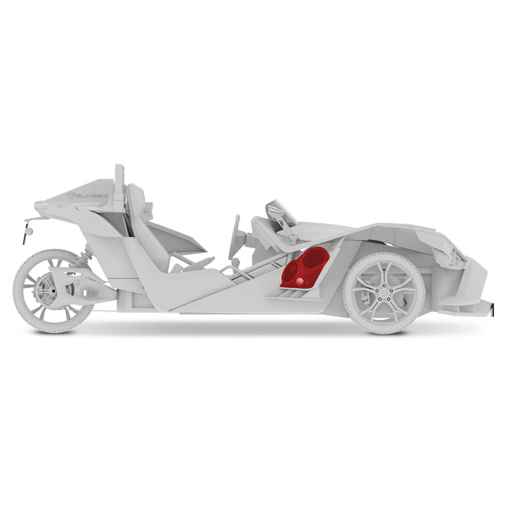 2015-up Polaris Slingshot - DS18 SLG-F82 Outside Fender Pods with LED Lights - Fits 4x 8" Speakers and 4x 2.3" Tweeters