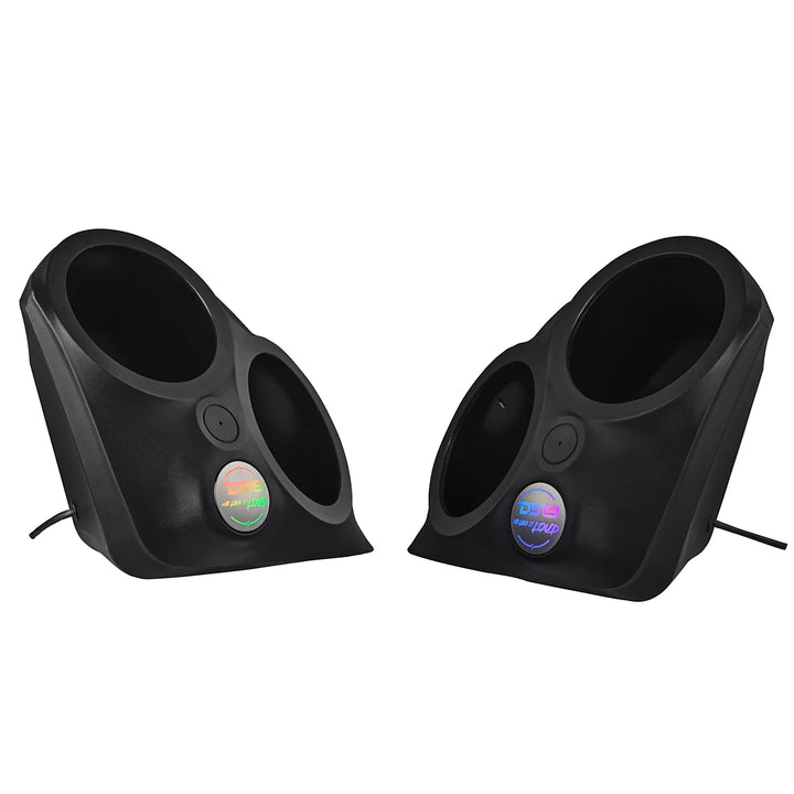 2015-up Polaris Slingshot - DS18 SLG-F82 Outside Fender Pods with LED Lights - Fits 4x 8" Speakers and 4x 2.3" Tweeters