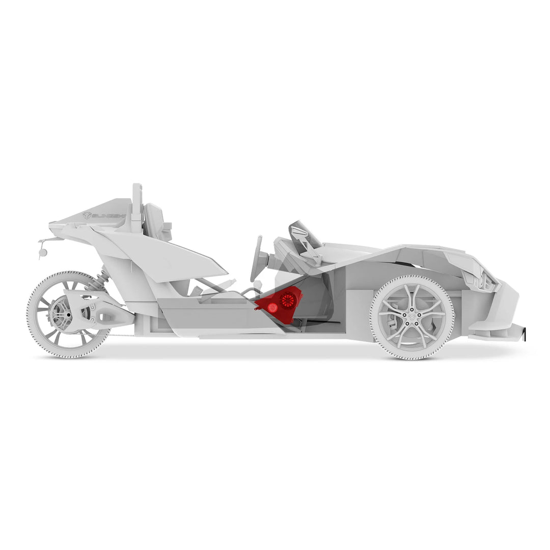 2015-up Polaris Slingshot - DS18 Kick Panel Speaker Pods with Digital LED Lights - Loaded with 2x 6.5" NXL-IQ6/BK and 2x PRO-TW1LD Tweeters