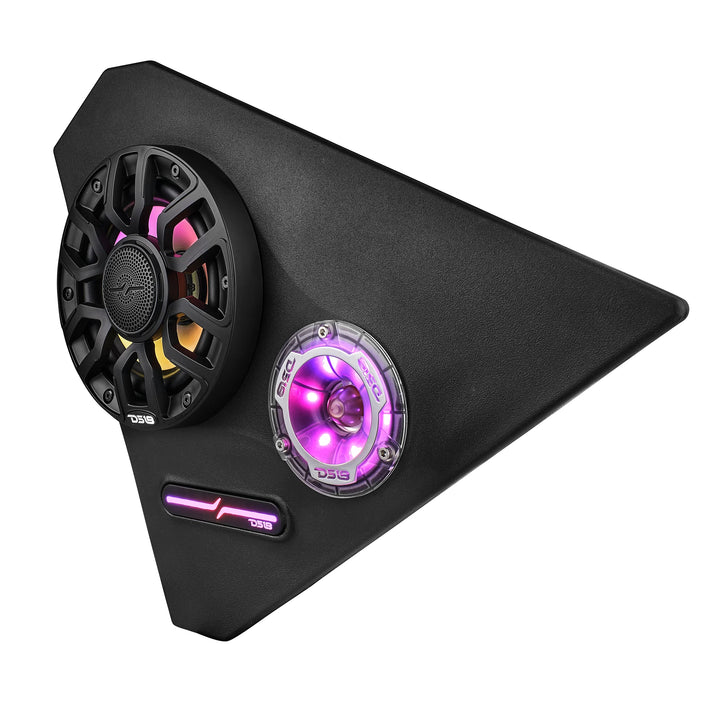 2015-up Polaris Slingshot - DS18 Kick Panel Speaker Pods with Digital LED Lights - Loaded with 2x 6.5" NXL-IQ6/BK and 2x PRO-TW1LD Tweeters