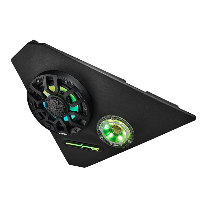 2015-up Polaris Slingshot - DS18 Kick Panel Speaker Pods with Digital LED Lights - Loaded with 2x 6.5" NXL-IQ6/BK and 2x PRO-TW1LD Tweeters