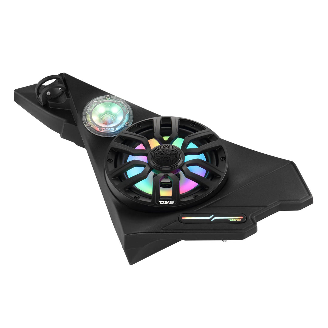 DS18 Kick Panel Speaker Pods with 2x 8" NXL-IQ8/BK and 2x PRO-TW1LD Tweeters - Fits 2020-Up Polaris Slingshot