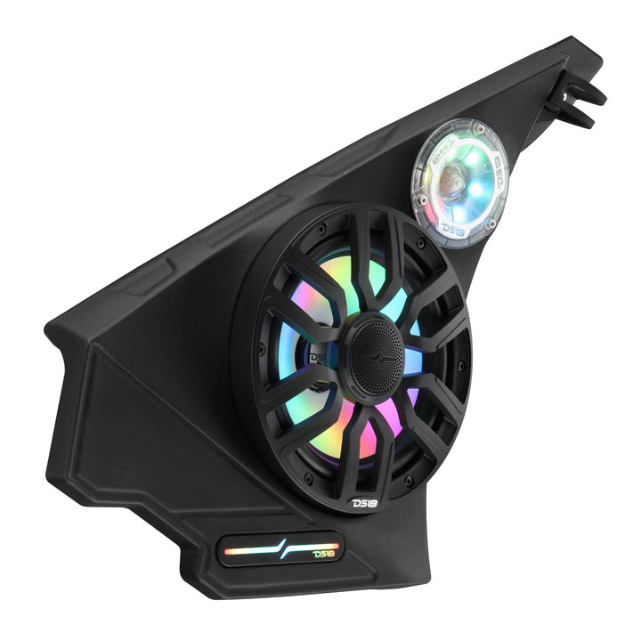 DS18 Kick Panel Speaker Pods with 2x 8" NXL-IQ8/BK and 2x PRO-TW1LD Tweeters - Fits 2020-Up Polaris Slingshot
