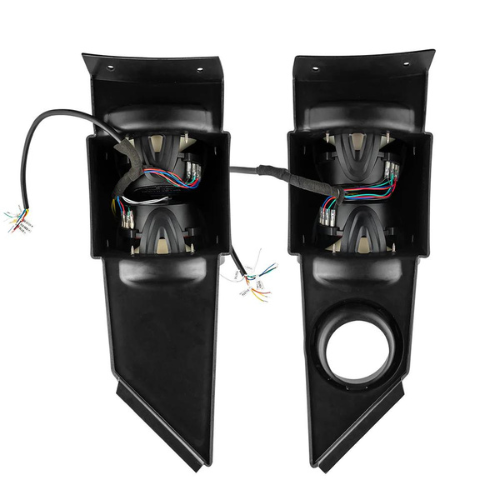 Polaris Slingshot de 2015 en adelante - Cajas de parlantes con reposacabezas cargados DS18 SLG-HD6LD - Incluye parlantes de 4x 6.5"